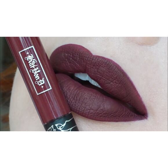 KVD Beauty Kat von D Everlasting Liquid Lipstick Exorcism Burgundy OG Formula - Picture 4 of 12